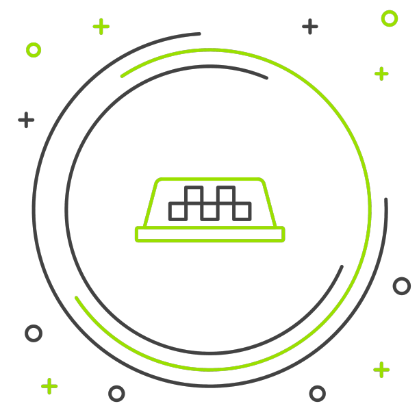 线出租车车顶图标孤立在白色上图片下载