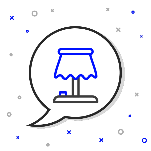 线台灯图标孤立在白色背景图片下载