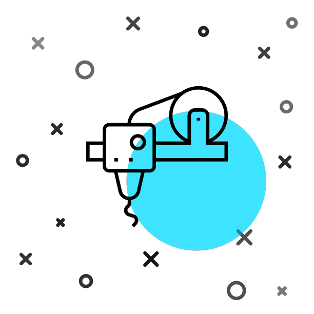 黑线3d打印机图标隔离在白色图片下载