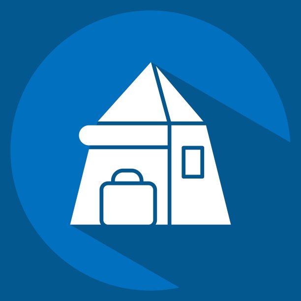 图标的帐篷。与背包客符号有关。长影式。简单的设计可编辑。简单的说明图片下载