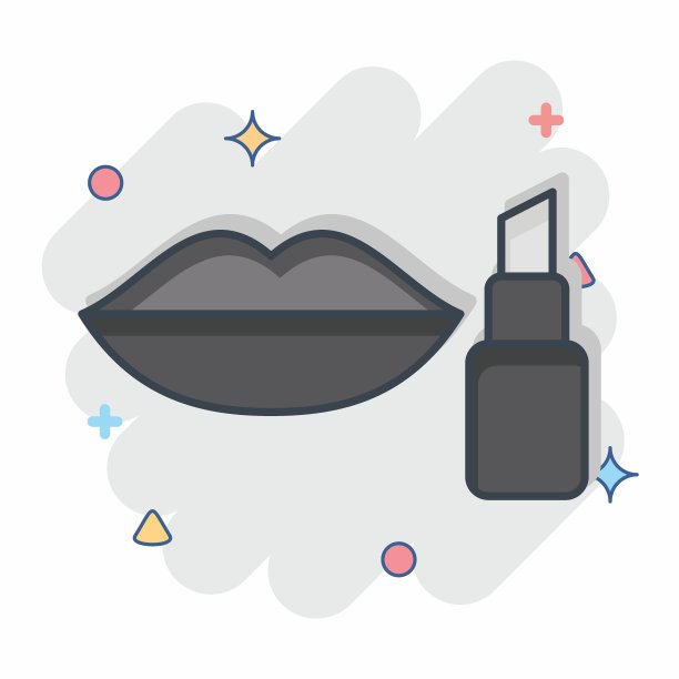 Icon润唇膏。与背包客符号有关。漫画风格。简单的设计可编辑。简单的说明图片下载