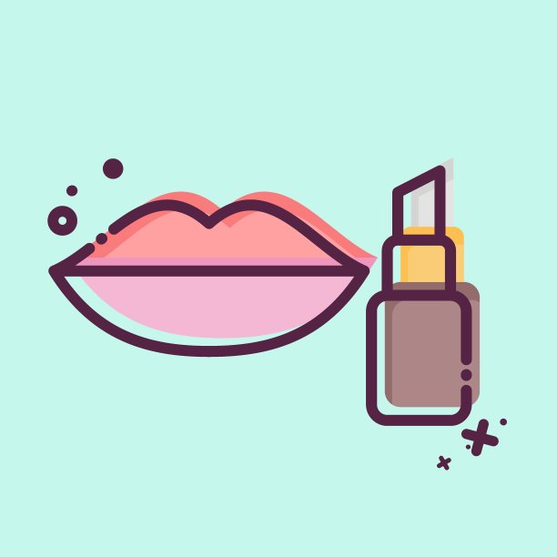 Icon润唇膏。与背包客符号有关。MBE风格。简单的设计可编辑。简单的说明图片下载