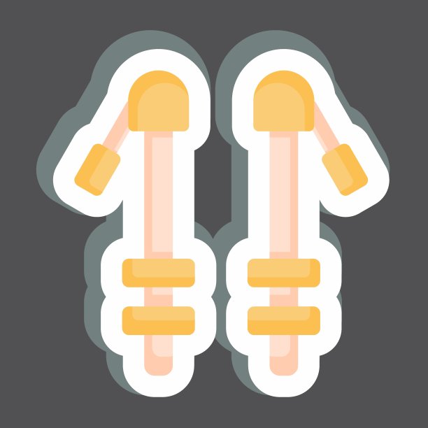 贴纸徒步旅行杆。与背包客符号有关。简单的设计可编辑。简单的说明图片下载