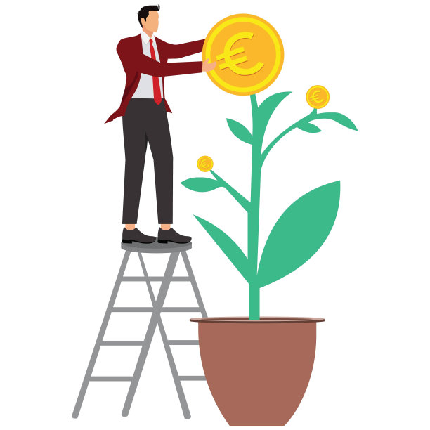 欧元形的树，商人将树修剪成欧元符号，图片下载