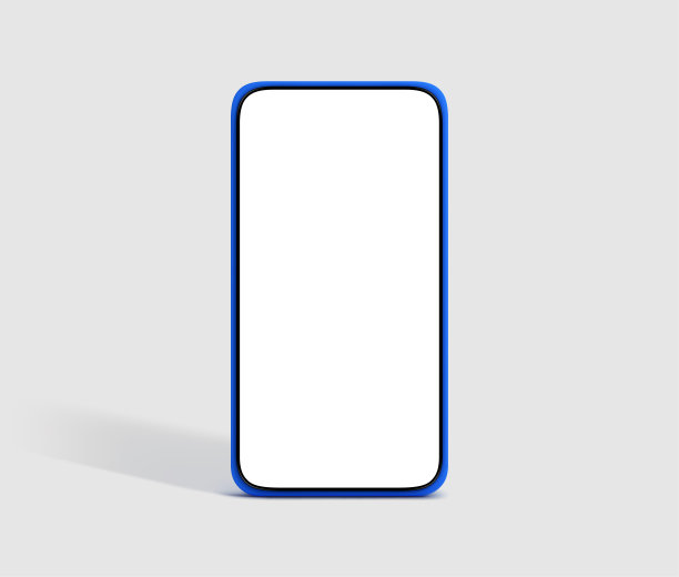 矢量3d智能手机在极简主义风格。带有空白屏幕的现代智能手机模型图片下载