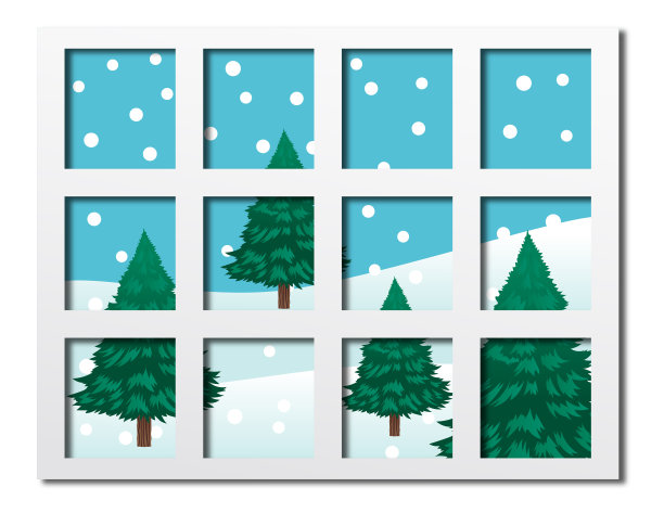 窗外有雪，有树图片下载