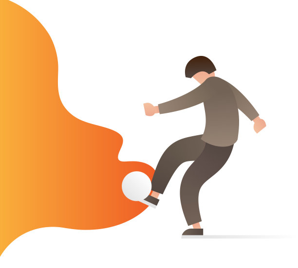 人踢球矢量插图图片下载