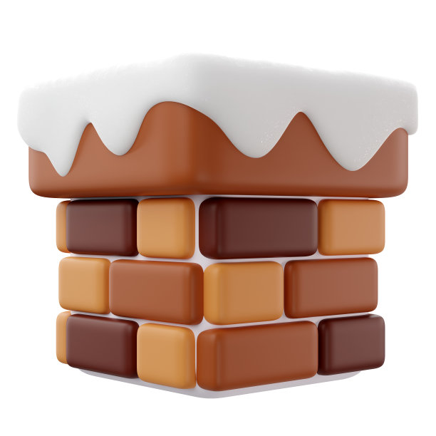 三维烟囱与雪图标图片下载