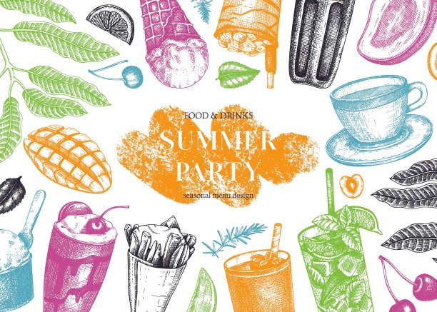 夏日派对背景。图片下载