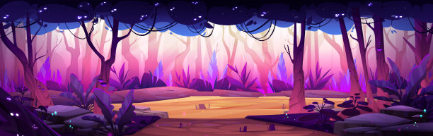 森林中有湖泊或河流的自然景观。图片下载