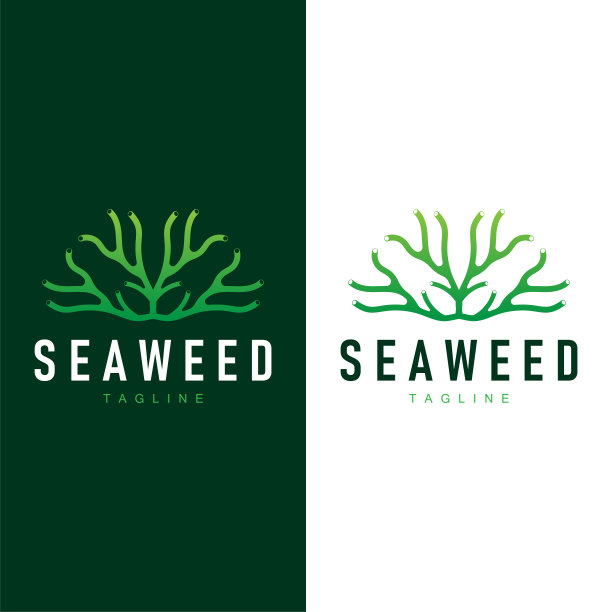 海藻设计水下植物插图模板图片下载