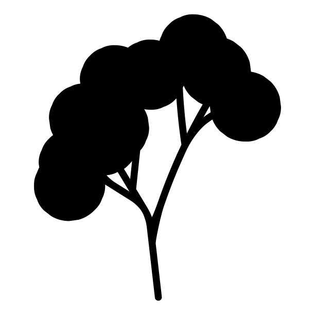 黑白模板树图标。矢量符号符号孤立在白色背景上。树平面线条图标集。植物、景观设计。经营理念图片下载