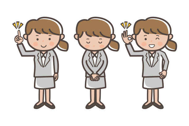 商务女性的3个姿势图片下载