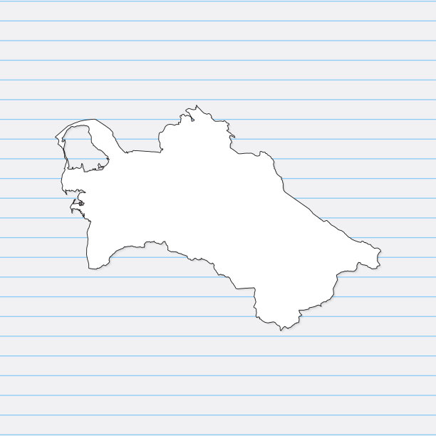 土库曼斯坦矢量地图白色手绘在一块学校笔记本的背景。矢量插图EPS10图片下载