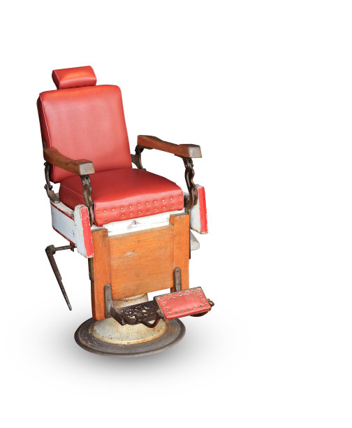 白色背景的理发椅图片下载