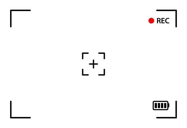 相机镜头模型。剪影，黑色，相机框架模型。矢量图标图片下载