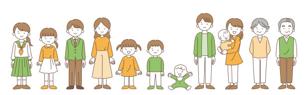 各代人的插画资料图片下载