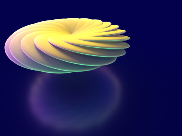 彩色水晶玻璃几何图案的三维插图图片下载