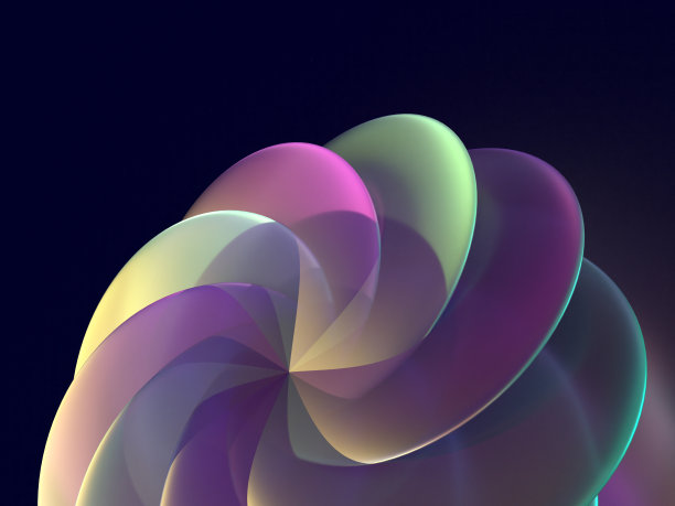 彩色水晶玻璃几何图案的三维插图图片下载