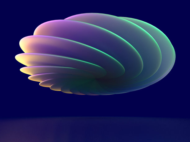 彩色水晶玻璃几何图案的三维插图图片下载