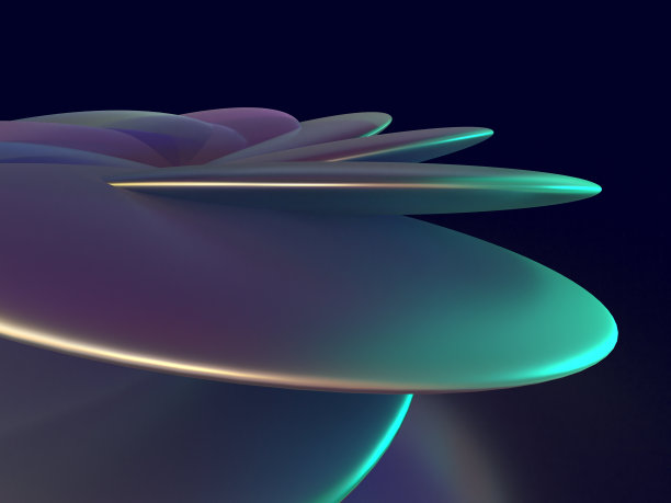 彩色水晶玻璃几何图案的三维插图图片下载