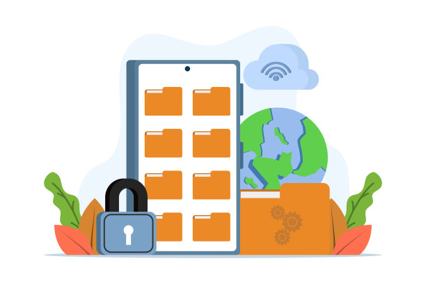 管理概念的文件管理，数据归档，文件夹，画廊，笔记，数据库，数据或文件访问字符。平面插图矢量模板上的白色背景。图片下载