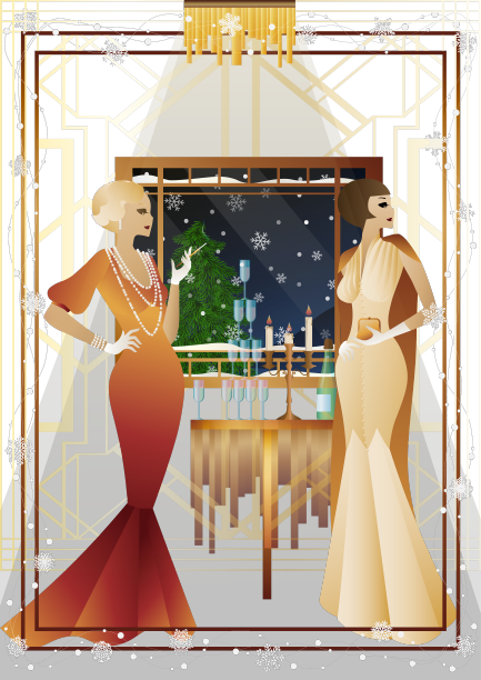 盛装出席节日晚宴的人图片下载