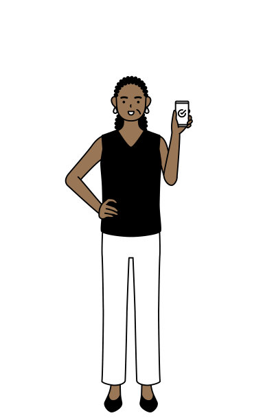 非裔美国女性在工作中使用智能手机。图片下载