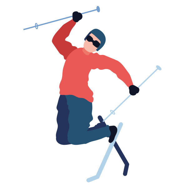 冬季自由式滑雪插画图片下载