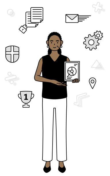 DX的形象，非裔美国女性使用数字技术来改善她的业务图片下载