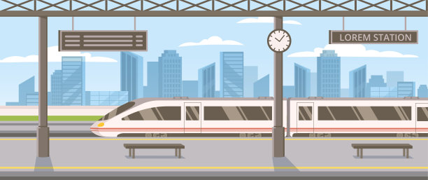 火车站矢量概念图片下载