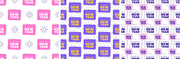 一套2024年快乐无缝花纹带图片下载