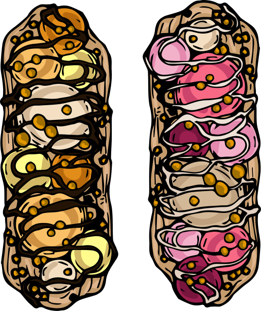 配以夹心有橘子和浆果的泡芙图片下载