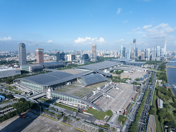 中国广州全景天际线航拍照片图片下载