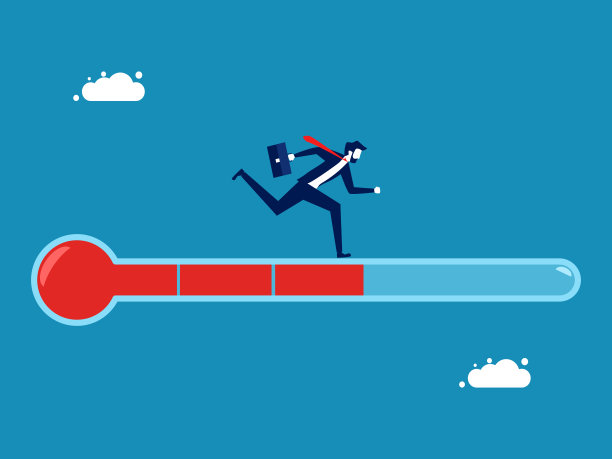 更新工作。商人用温度计测量进度图片下载