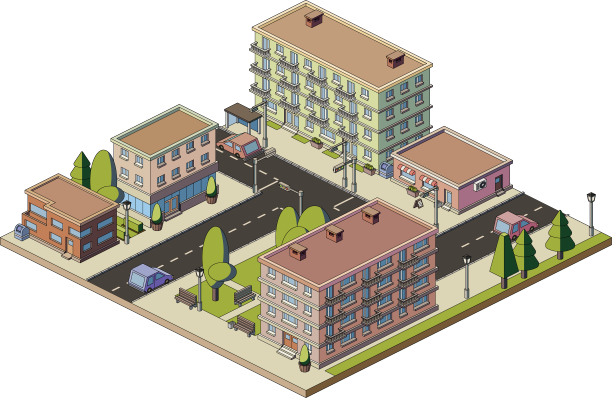 等距城市景观图片下载