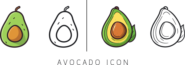 可爱的牛油果艺术品图片下载