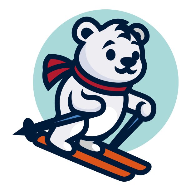 矢量插图北极熊吉祥物卡通风格。图片下载