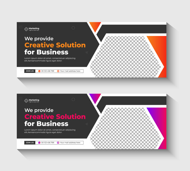 创意数字营销商业社交媒体封面设计，社交媒体，帖子和网页横幅广告模板设计。图片下载