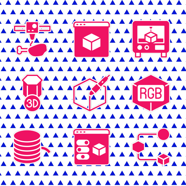 设置3d笔工具3d打印机等距立方RGB和图片下载