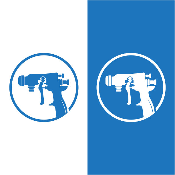 喷枪油漆标志图标矢量插图图片下载