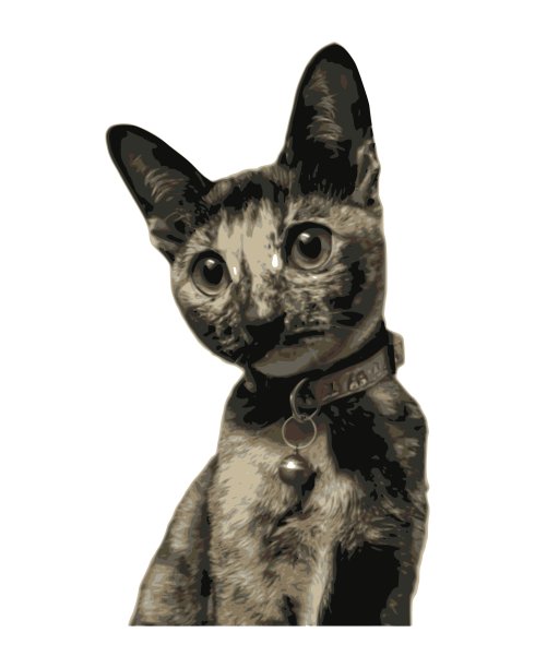 猫的脸的插图与一个充满爱，深情的脸。图片下载