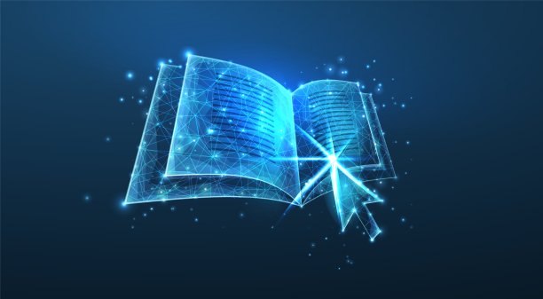 箭头指针点击电子书。在线教育，数字图书馆，电子教育技术，远程学习，导读课程，电子书应用图片下载