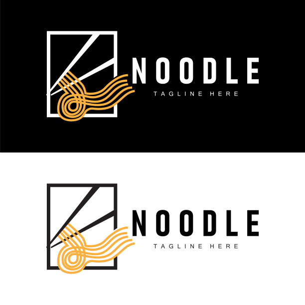 拉面标志简单的面条和碗的设计灵感中国食品模板插图图片下载