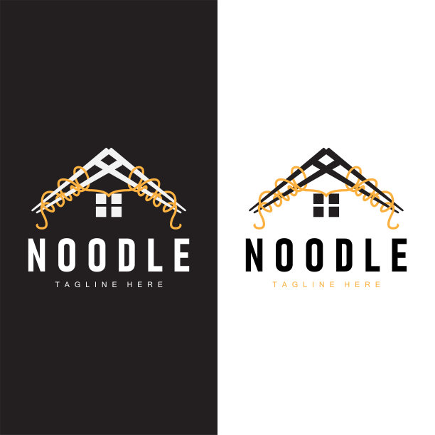 拉面标志简单的面条和碗的设计灵感中国食品模板插图图片下载