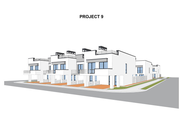 详细的建筑两层联排别墅蓝图和图纸。矢量图图片下载