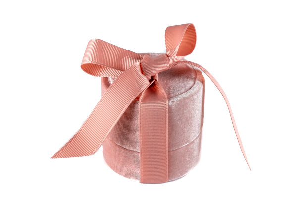 白色背景的首饰盒。粉彩首饰盒封闭。模型。图片下载