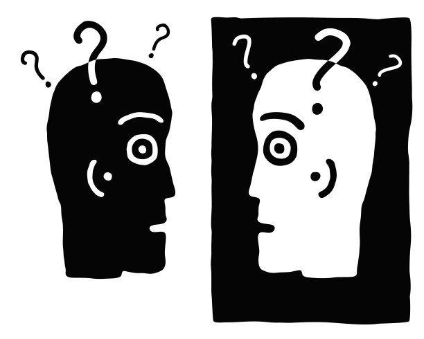 两个头彼此相对放置，矢量插图图片下载