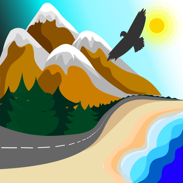 山有雪峰，林有路，鹰有飞图片下载