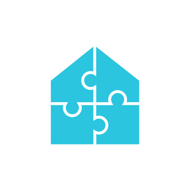 预制家庭图标在白色背景。的象征。从蓝色图标集。图片下载